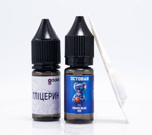 Рідина Octobar Salt Grape Blue Ice 10ml 50mg зі смаком винограду і чорниці з холодком (набір компонентів)