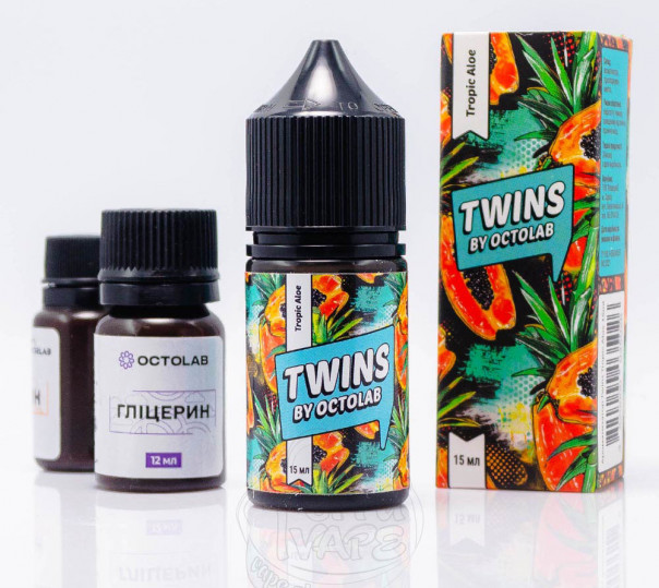 Рідина Twins Salt Tropic Aloe 30ml 50mg зі смаком тропічних фруктів та алое (набір компонентів)