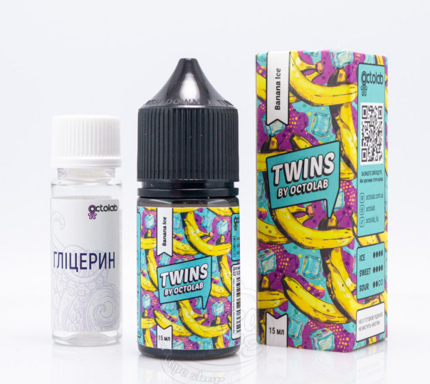 Жидкость Twins Salt Banana Ice 30ml 50mg со вкусом банана (набор компонентов)