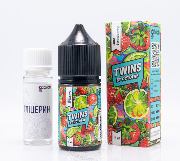 Рідина Twins Salt Lime Strawberry 30ml 50mg зі смаком полуниці та лайму (набір компонентів)