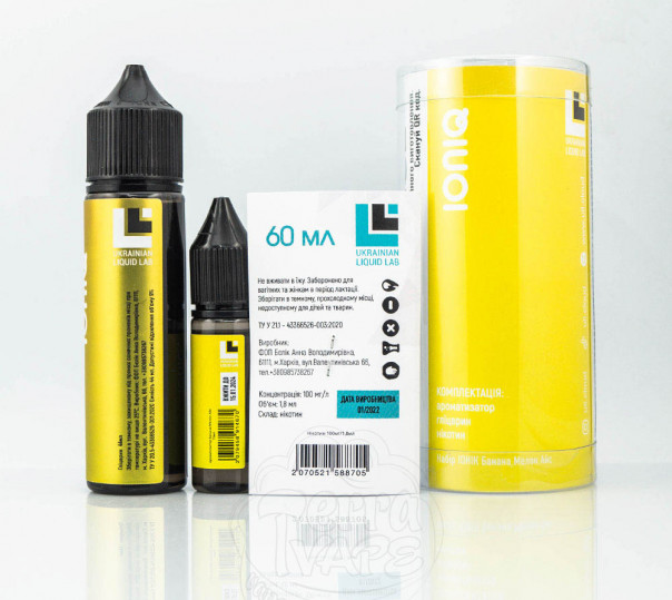 Набір для приготування рідини IONIQ Banana Melon Ice 60ml 3mg на органічному нікотині