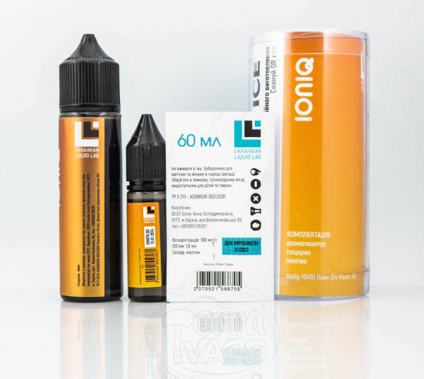 Набор для приготовления жидкости IONIQ Pine Peach Mango Ice 60ml 3mg на органическом никотине