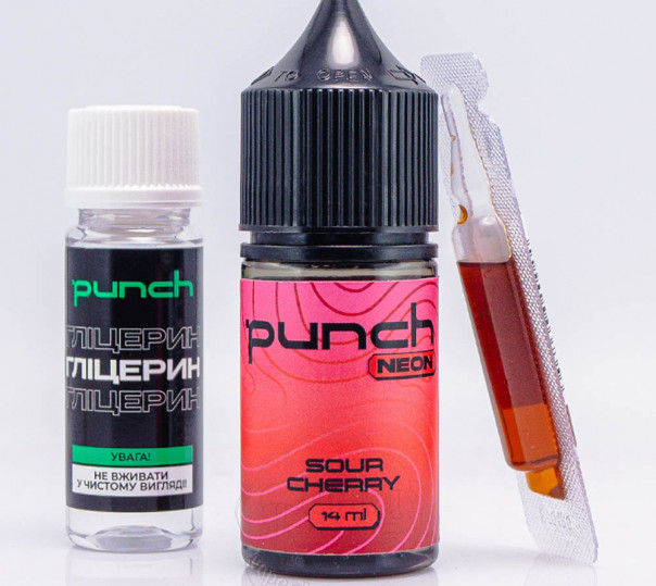 Жидкость Punch Neon Salt Sour Cherry 30ml 50mg со вкусом кислой вишни (набор компонентов)