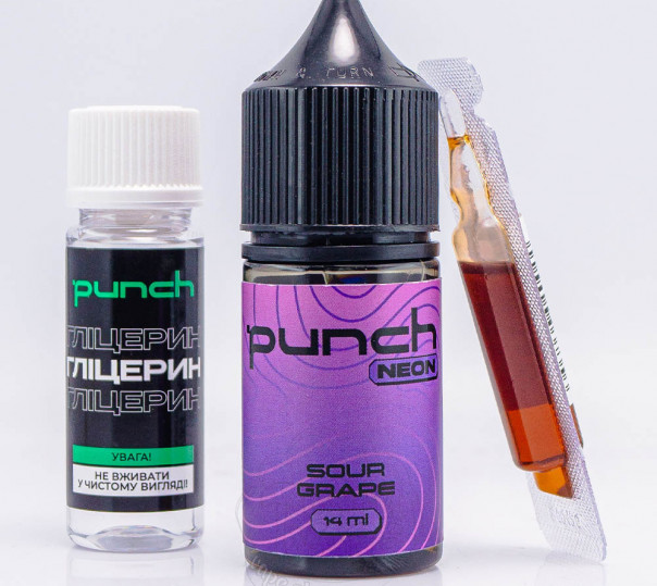 Жидкость Punch Neon Salt Sour Grape 30ml 50mg со вкусом кислого винограда (набор компонентов)