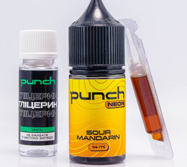 ЖидкостьPunch Neon Salt Sour Mandarin 30ml 50mg со вкусом кислого мандарина (набор компонентов)