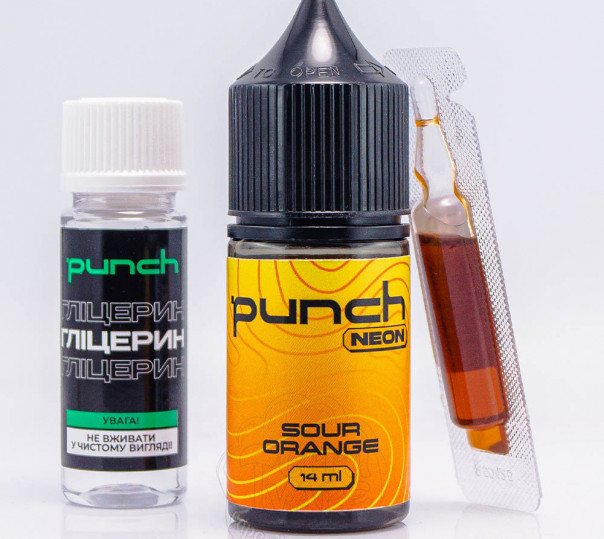Жидкость Punch Neon Salt Sour Orange 30ml 50mg со вкусом кислого апельсина (набор компонентов)