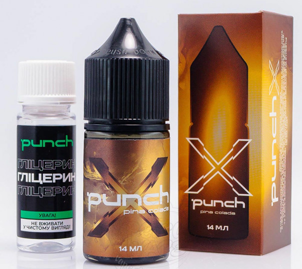 Жидкость Punch X Coctails Salt Pina Colada 30ml 65mg со вкусом коктейля Пина Колада (набор компонентов)