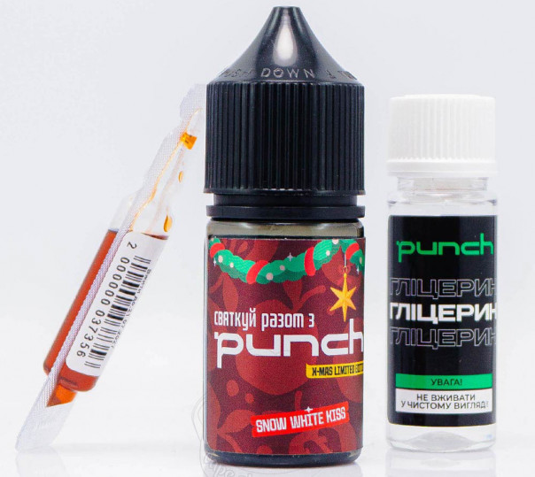 Рідина Punch X-mas Edition Salt Snow White Kiss 30ml 50mg зі смаком яблука з холодком (набір компонентів)