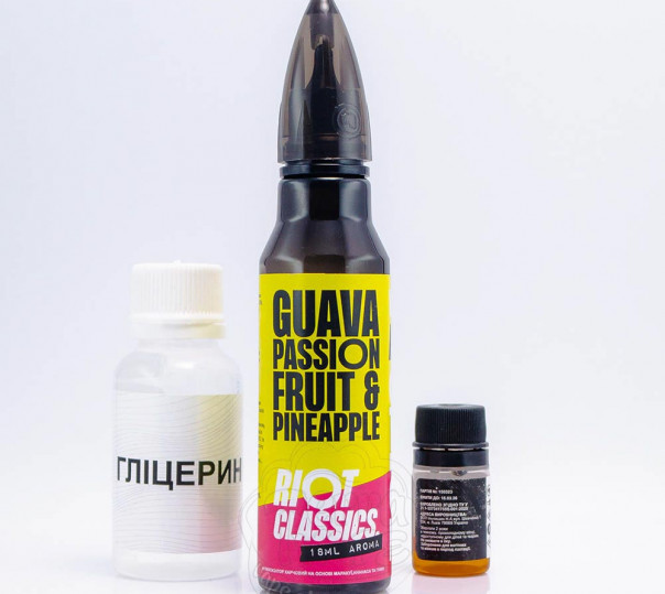 Рідина Riot Squad Organic Guava Passion Fruit Pineapple 60ml 3mg зі смаком гуави, маракуї та ананаса (набір компонентів)