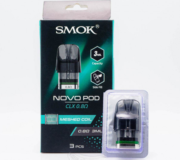 Картридж SMOK Novo Series - Novo Pod CLX Meshed 0.8 Ом для багаторазової POD системи Propod, Novo, 2, 3, 2S, 2c, 2X, Pro, GT, Master, Master Box Pod