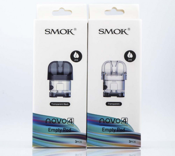 Порожній картридж для багаторазової системи Smok Novo 4 Empty Pod 2ml (Black, Clear)