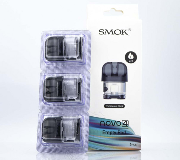 Пустой картридж для многоразовой POD системы Smok Novo 4 Empty Pod 2ml (Black, Clear)