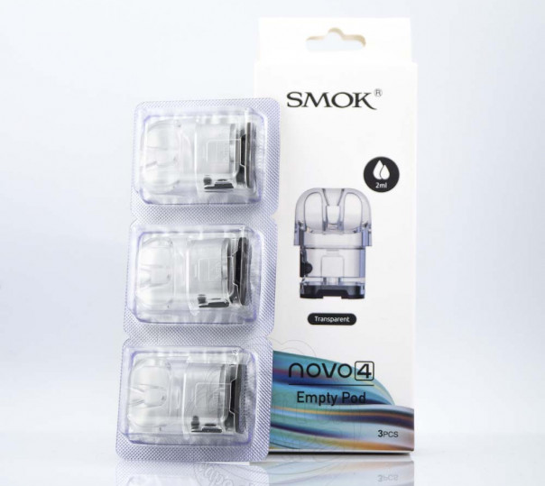 Пустой картридж для многоразовой POD системы Smok Novo 4 Empty Pod 2ml (Black, Clear)