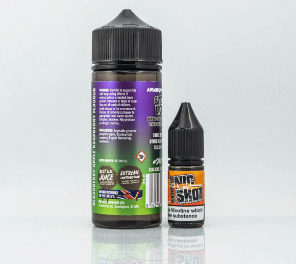 Рідина Six Licks Organic Liquid Gold 120ml 3mg на органічному нікотині зі смаком ожини, малини та яблука