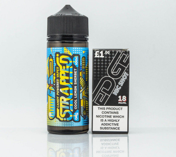 Жидкость Strapped Organic Cool Lemon Sherbet 110ml 1.5mg на органическом никотине со вкусом лимонного щербета с холодком