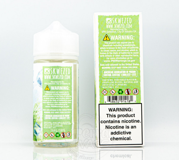 Рідина Skwezed Organic Mint 100ml 3mg на органічному нікотині зі смаком м'яти