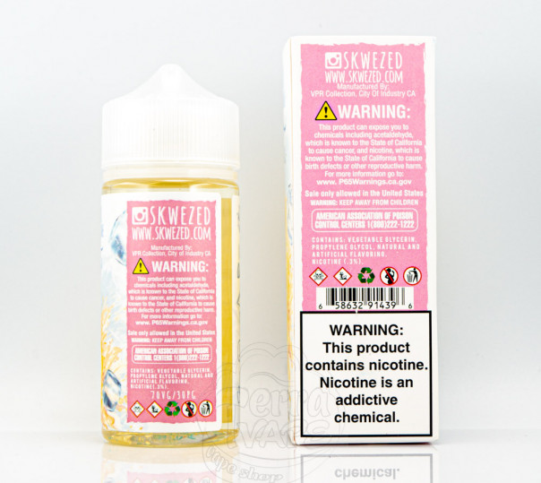 Рідина Skwezed Organic Pink Lemonade Ice 100ml 3mg на органічному нікотині зі смаком рожевого лимонаду з холодком