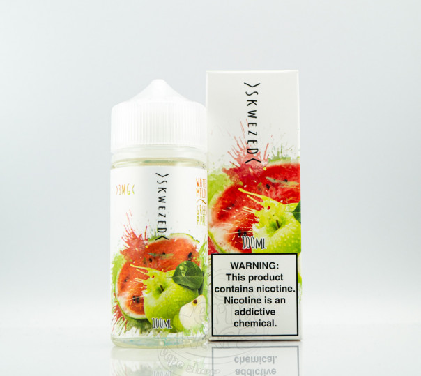 Жидкость Skwezed Organic Watermelon Green Apple 100ml 3mg на органическом никотине со вкусом арбуза и яблока