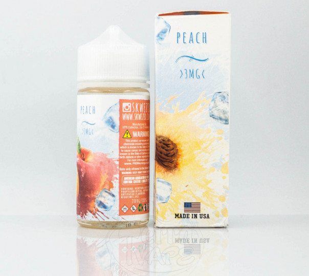 Жидкость Skwezed Organic Peach Ice 100ml 3mg на органическом никотине со вкусом персика с холодком