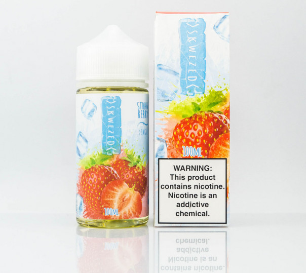 Рідина Skwezed Organic Strawberry Ice 100ml 3mg на органічному нікотині зі смаком полуниці з холодком