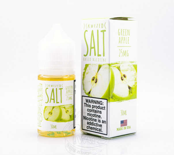 Жидкость Skwezed Salt Green Apple 30ml 25mg на солевом никотине со вкусом зеленого яблока