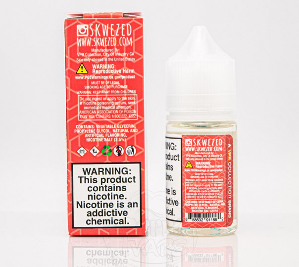 Рідина Skwezed Salt Strawberry Ice 30ml 25mg на сольовому нікотині зі смаком полуниці з холодком