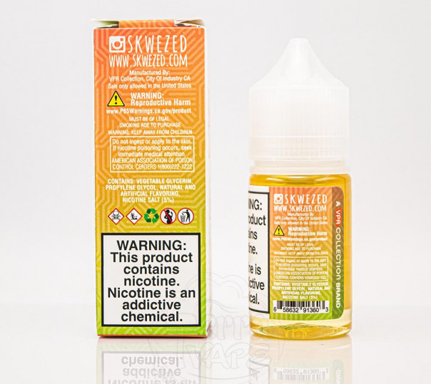 Жидкость Skwezed Salt Watermelon Green Apple 30ml 25mg на солевом никотине со вкусом арбуза и зеленого яблока