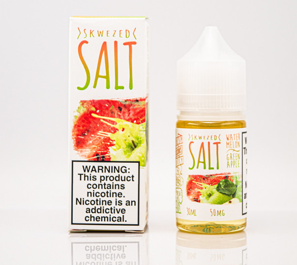 Рідина Skwezed Salt Watermelon Green Apple 30ml 50mg на сольовому нікотині зі смаком кавуна і зеленого яблука