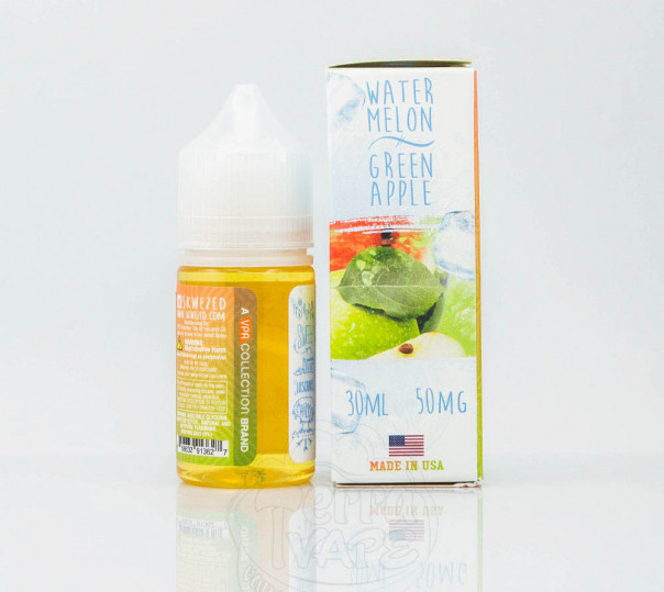 Жидкость Skwezed Salt Watermelon Green Apple Ice 30ml 50mg на солевом никотине со вкусом арбуза и зеленого яблока с холодком