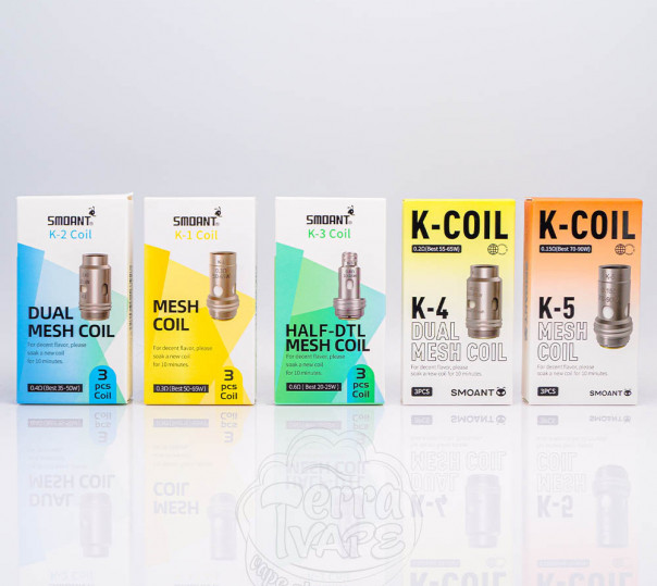 Випаровувач k1/k2/k3/k4/k5 coil для електронних сигарет Smoant Knight 80, Pasito 2, Knight Aio Pod Kit