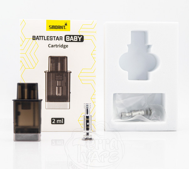 Картридж Smoant BattleStar Baby Cartridge (з двома випаровувачами) для багаторазової POD системи Charon Baby / Battlestar Baby 2ml