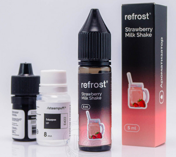 Рідина Refrost Salt Strawberry Milk Shake 15ml 50mg зі смаком полуничного мілкшейку (набір компонентів)