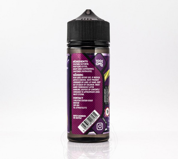 Рідина Strapped Organic Grape Soda Storm 100ml 0mg без нікотину зі смаком виноградної содової