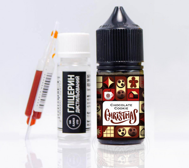Жидкость UA E-Juice Christmas Limited Salt Chocolate Cookie 30ml 50mg со вкусом шоколадного печенья (набор компонентов)