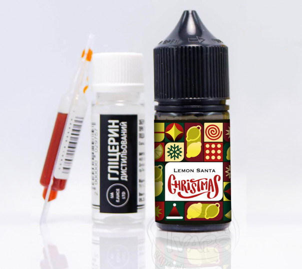 Жидкость UA E-Juice Christmas Limited Salt Lemon Santa 30ml 50mg со вкусом лимонного десерта с прохладой (набор компонентов)