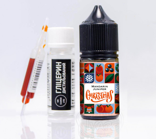 Жидкость UA E-Juice Christmas Limited Salt Mandarin Juniper 30ml 50mg со вкусом мандарина с хвоей (набор компонентов)