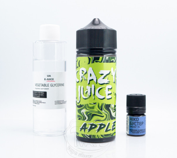 Жидкость Crazy Juice Organic Apple 120ml 3mg со вкусом яблока (набор компонентов)