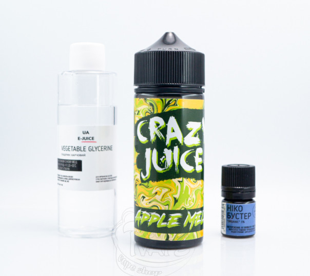 Жидкость Crazy Juice Organic Apple Melon 120ml 3mg со вкусом яблока и дыни (набор компонентов)