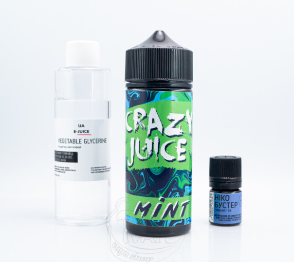 Жидкость Crazy Juice Organic Mint 120ml 6mg со вкусом мяты (набор компонентов)