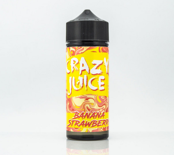 Жидкость Crazy Juice Organic Banana Strawberry 120ml 0mg без никотина со вкусом банана и клубники