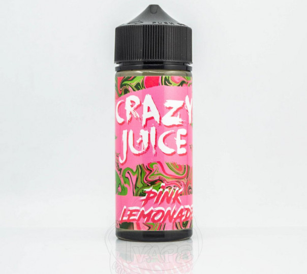 Рідина Crazy Juice Organic Pink Lemonade 120ml 0mg без нікотину зі смаком рожевого лимонаду