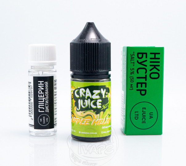 Рідина Crazy Juice Salt Apple Melon 30ml 50mg зі смаком яблука з динею (набір компонентів)