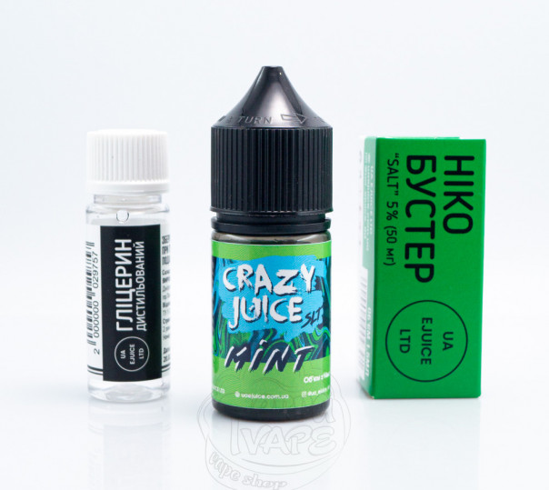 Жидкость Crazy Juice Salt Mint 30ml 50mg со вкусом мяты (набор компонентов)