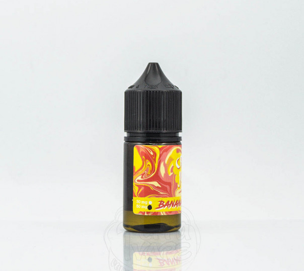 Рідина Crazy Juice Salt Banana Strawberry 30ml 30mg на сольовому нікотині зі смаком банана та полуниці