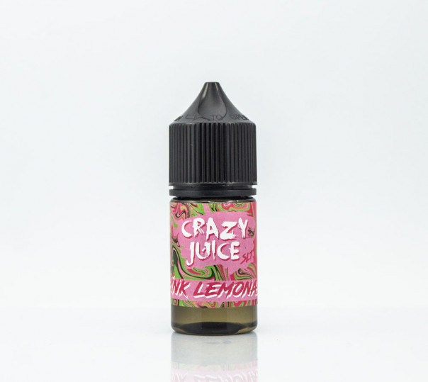 Рідина Crazy Juice Salt Pink Lemonade 30ml 30mg на сольовому нікотині зі смаком рожевого лимонаду