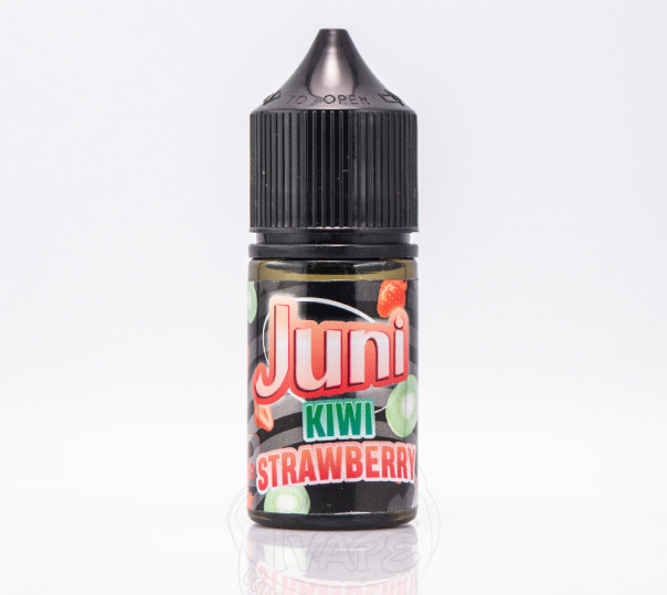 Рідина Juni Silver ICE Salt Kiwi Strawberry ICE 30ml 30mg на гібридному нікотині зі смаком полуниці з ківі і холодком