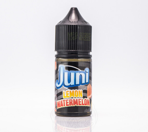 Рідина Juni Silver ICE Salt Watermelon Lemon ICE 30ml 50mg на гібридному нікотині зі смаком кавуна та лимона з холодком