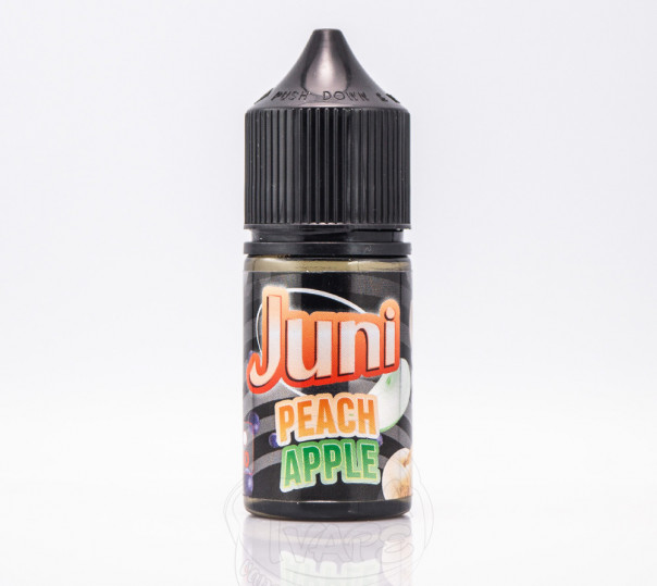 Рідина Juni Silver ICE Salt Peach Apple ICE 30ml 50mg на сольовому нікотині зі смаком персика і яблука з холодком