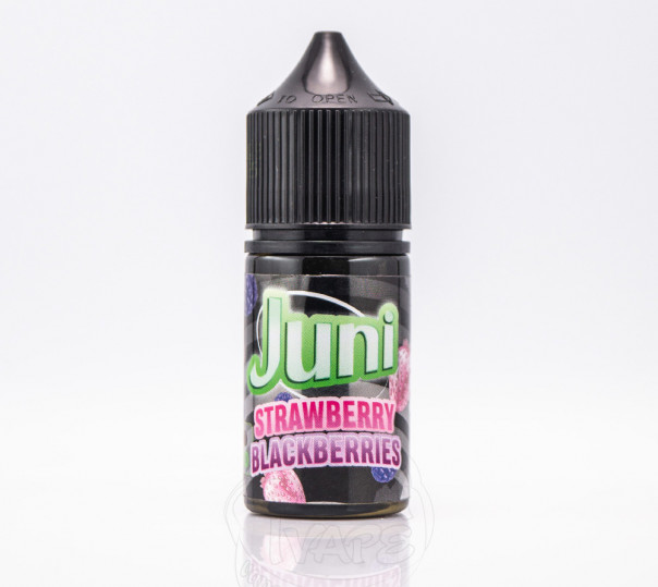 Жидкость Juni Silver ICE Salt Strawberry Blackberries ICE 30ml 50mg на гибридном никотине со вкусом клубники и ежевики с холодком