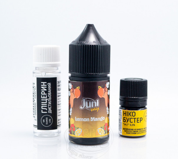 Рідина Juni Mix Salt Lemon Mango 30ml 65mg зі смаком манго та лимона (набір компонентів)